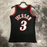 1998 76ERS IVERSON #3 Black Retro Top Quality Hot Pressing NBA Jersey