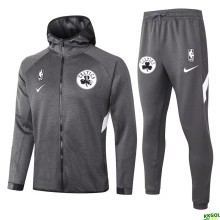 2020 NBA Boston Celtics Grey Full Zip hoodie Tracksuit