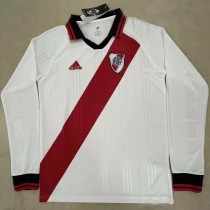 River Plate White Long Sleeve Retro Soccer Jersey