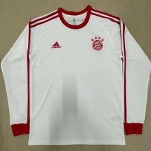 Bayern White Long Sleeve Retro Soccer Jersey