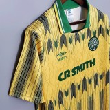 1991-1993 Celtic Away Yellow Retro Soccer Jersey