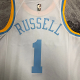 LAKERS RUSSELL #1 White Retro Top Quality Hot Pressing NBA Jersey