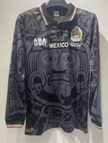 1998 Mexico Black Long sleeves Retro Soccer Jersey