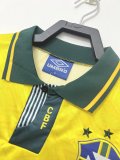1991-1993 Brazil Home Yellow Retro Soccer Jersey