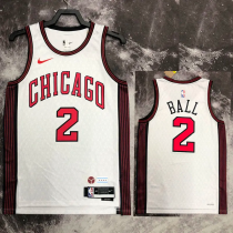 22-23 Bulls BALL #2 White City Edition Top Quality Hot Pressing NBA Jersey