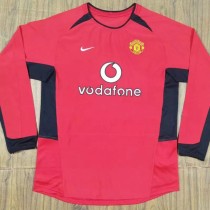 2002-2004 Man Utd Home Long Sleeve Retro Soccer Jersey
