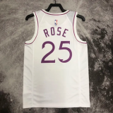 2018-19 Timberwolves ROSE #25 White Retro Top Quality Hot Pressing NBA Jersey