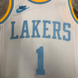 LAKERS RUSSELL #1 White Retro Top Quality Hot Pressing NBA Jersey