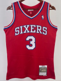 1996-97 76ERS IVERSON #3 Red Retro Top Quality Hot Pressing NBA Jersey