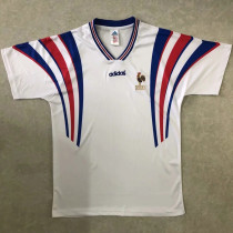 1996 France Away White Retro Soccer Jersey