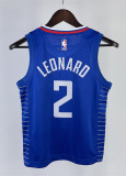 2023 Clippers LEONARD #2 Blue Top Quality Hot Pressing Kids NBA Jersey