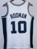 1993-94 SA Spurs ROOMAN #10 White Retro Top Quality Hot Pressing NBA Jersey
