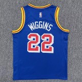 Warriors WIGGINS #22 Blue 75th Anniversary Retro NBA Jersey