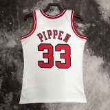 1998 BULLS PIPPEN #33 White Retro Top Quality Hot Pressing NBA Jersey