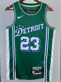 22-23 Pistons IVEY #23 Green City Edition Top Quality Hot Pressing NBA Jersey