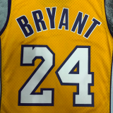 2009 LAKERS BRYANT #24 Yellow Retro Top Quality Hot Pressing NBA Jersey