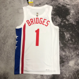 NETS BRIDGES #1 White Retro Top Quality Hot Pressing NBA Jersey