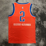 OKC GILGEOUS-ALEXANDER #2 Orange Top Quality Hot Pressing NBA Jersey (Trapeze Edition)