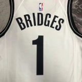 22-23 NETS BRIDGES #1 White Top Quality Hot Pressing NBA Jersey