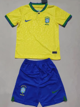 22-23 Brazil Home World Cup Kids Soccer Jersey