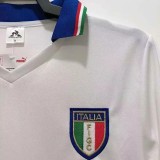 1982 Italy Away white Retro Soccer Jersey