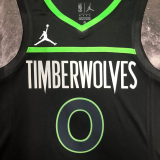 22-23 TIMBERWOLVES RUSSELL #0 Black Top Quality Hot Pressing NBA Jersey (Trapeze Edition)
