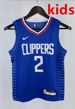 2023 Clippers LEONARD #2 Blue Top Quality Hot Pressing Kids NBA Jersey