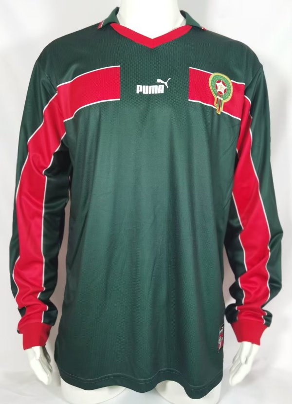 1998 Morocco Home Long sleeves Retro Soccer Jersey