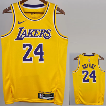 22-23 LAKERS BRYANT #24 Yellow Top Quality Hot Pressing NBA Jersey(圆领)