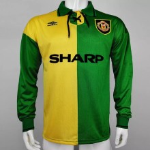 1992 Man Utd Away Long Sleeve Retro Soccer Jersey