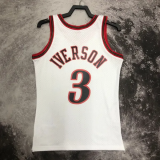 1998 76ERS IVERSON #3 White Retro Top Quality Hot Pressing NBA Jersey