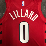 22-23 TRAIL BLAZERS LILLARD #0 Red Top Quality Hot Pressing NBA Jersey (Trapeze Edition)