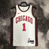 22-23 Bulls ROSE #1 White City Edition Top Quality Hot Pressing NBA Jersey