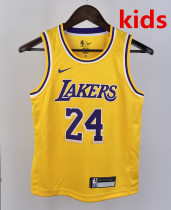 2023 LAKERS BRYANT #24 Yellow Top Quality Hot Pressing Kids NBA Jersey