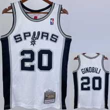 2002-03 SA Spurs GINOBILI #20 White Retro Top Quality Hot Pressing NBA Jersey