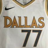 Dallas Maverick DONCIC #77 White 75th Anniversary Top Quality Hot Pressing NBA Jersey