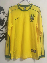 1998 Brazil Home Long sleeves Retro Soccer Jersey 