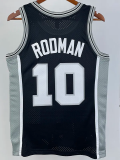1993-94 SA Spurs RODMAN #10 Black Retro Top Quality Hot Pressing NBA Jersey