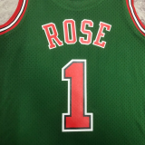 2008-09 BULLS ROSE #1 Green Retro Top Quality Hot Pressing NBA