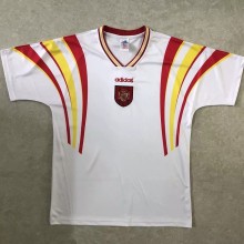 1996 Spain Away White Retro Soccer Jersey