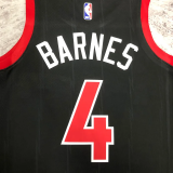 22-23 RAPTORS BARNES #4 Black red Top Quality Hot Pressing NBA Jersey (Trapeze Edition)