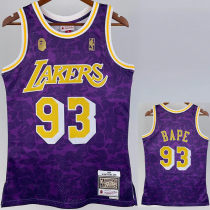2023 LAKERS & BAPE #93 Purple Top Quality Hot Pressing NBA Jersey
