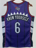 Raptors KNOW YOURSELF #6 Purple Retro Top Quality Hot Pressing NBA Jersey