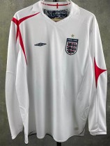 2006 England Home Retro Long Sleeve Soccer Jersey