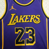 22-23 LAKERS JAMES #23 Purple Top Quality Hot Pressing NBA Jersey (Trapeze Edition)