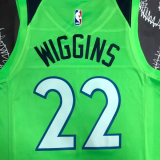 Timberwolves WIGGINS #22 Fluorescent Green Top Quality Hot Pressing NBA Jersey