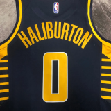 22-23 Indiana Pacers HALIBURTON #0 Black Away Top Quality Hot Pressing NBA Jersey