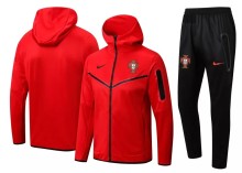 22-23 Portugal Red Hoodie Jacket Tracksuit#F408