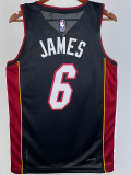 22-23 HEAT JAMES #6 Black Top Quality Hot Pressing NBA Jersey