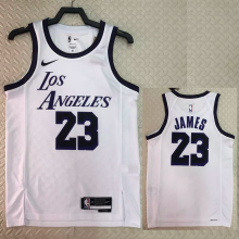 22-23 LAKERS JAMES #23 White City Edition Top Quality Hot Pressing NBA Jersey